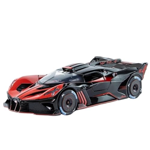 Modellauto im Maßstab 1:24 for Bugatti Bolide Legierung Sportwagenmodell Druckguss Metall Rennsport Sound Und Licht Sammlung Ornamente Fertiges Automodell(Red Box) von BOFSMXXNP