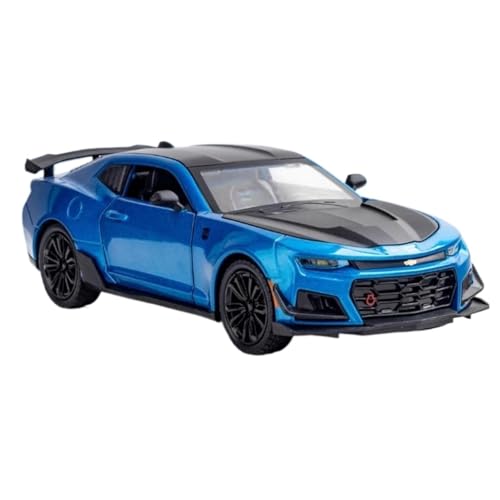 Modellauto im Maßstab 1:24 for Camaro Legierung Druckguss Sportwagen Modell Simulation Fertiges Automodell(Blue with Box) von BOFSMXXNP