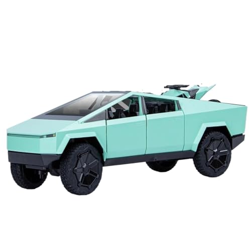 Modellauto im Maßstab 1:24 for Cybertruck Pickup Truck Legierung Automodell Druckguss Metall Automodell Fertiges Automodell(Green Original Box) von BOFSMXXNP