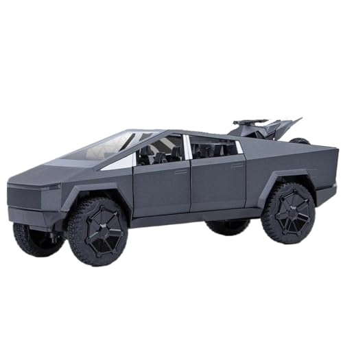 Modellauto im Maßstab 1:24 for Cybertruck Pickup Truck Legierungsmodell Druckguss-Geländewagenmodell Fertiges Automodell(Titanium Original Box) von BOFSMXXNP