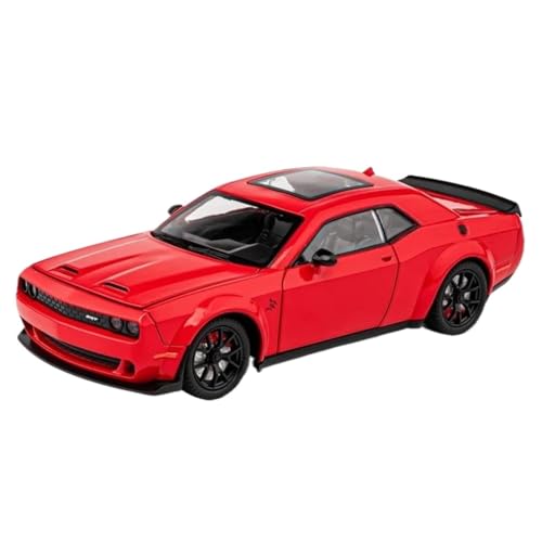 Modellauto im Maßstab 1:24 for Dodge Challenger SRT Hellcat Legierung Automodell Druckguss Metall Sportwagen Fahrzeugmodell Fertiges Automodell(Red 2) von BOFSMXXNP