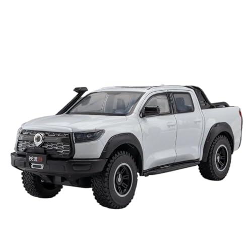 Modellauto im Maßstab 1:24 for Great Wall Motors POER Modell Haval X-Dog Legierung Druckguss Auto Sound Und Licht Pull Back Fahrzeug Fertiges Automodell(GWM White) von BOFSMXXNP