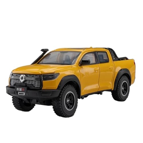 Modellauto im Maßstab 1:24 for Great Wall Motors POER Modell Haval X-Dog Legierung Druckguss Auto Sound Und Licht Pull Back Fahrzeug Fertiges Automodell(GWM Yellow) von BOFSMXXNP