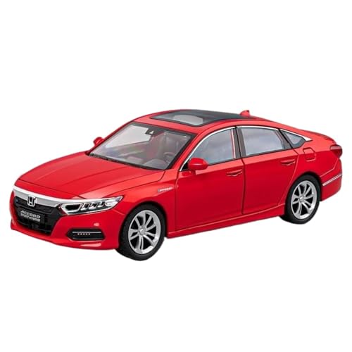 Modellauto im Maßstab 1:24 for Honda Accord Legierung Druckguss Luxusauto Metallmodell Simulation Mit Sound Und Licht Pullback Fertiges Automodell(Red Box) von BOFSMXXNP