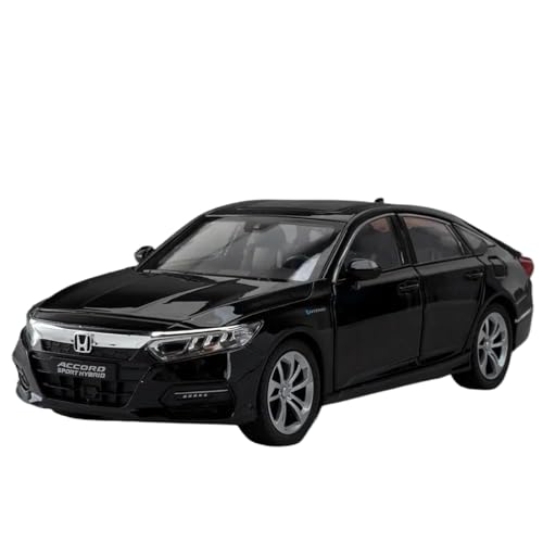 Modellauto im Maßstab 1:24 for Honda Accord Mini Automodell Legierung Druckguss Auto Sound Und Licht Pull Back Fertiges Automodell(Black Boxed) von BOFSMXXNP