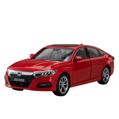 Modellauto im Maßstab 1:24 for Honda Accord Mini Automodell Legierung Druckguss Auto Sound Und Licht Pull Back Fertiges Automodell(RED Boxed) von BOFSMXXNP