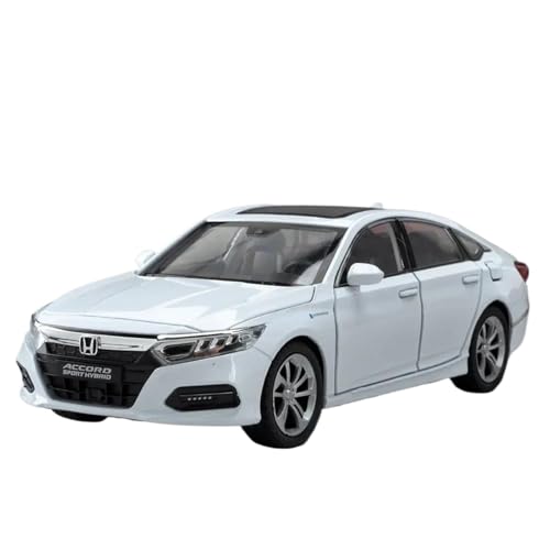 Modellauto im Maßstab 1:24 for Honda Accord Mini Automodell Legierung Druckguss Auto Sound Und Licht Pull Back Fertiges Automodell(White Boxed) von BOFSMXXNP