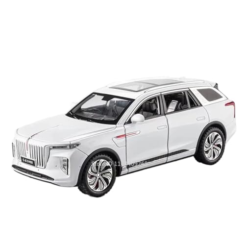 Modellauto im Maßstab 1:24 for Hongqi E-HS9 L5 Modellauto Metalldruckguss Licht Ton Heckschiebetür Zu Öffnendes Fahrzeugmodell Fertiges Automodell(E-HS9 White) von BOFSMXXNP