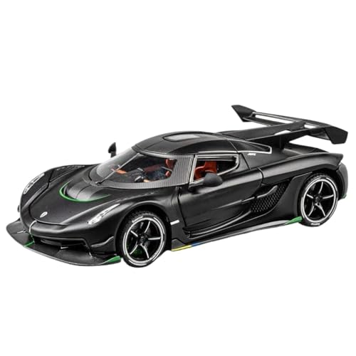 Modellauto im Maßstab 1:24 for Koenigsegg Jesko Modell Legierung Druckguss Rad Kraft Super Sport Auto 4 Türen Offenes Modell Fertiges Automodell(Black) von BOFSMXXNP