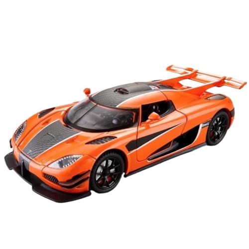 Modellauto im Maßstab 1:24 for Koenigsegg One Legierung Druckguss Supersportwagen Mit Sound- Und Lichtfunktion Maßstabmodell Fertiges Automodell(Orange with Box) von BOFSMXXNP