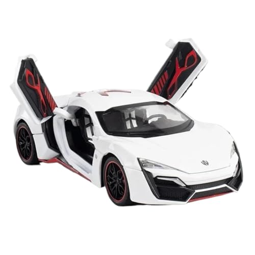 Modellauto im Maßstab 1:24 for LYKAN Hypersport Druckgussauto Metallautomodell Sound Und Licht Sammlerauto Maßstab Automodell Fertiges Automodell(White with Box) von BOFSMXXNP