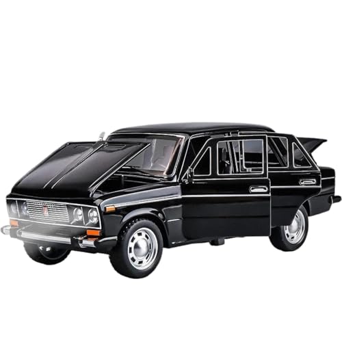 Modellauto im Maßstab 1:24 for Lada-Modell, Druckgusslegierung, 6 Türen, for Öffnen, Zurückziehen, Ton Und Licht, Modellauto, Sammlerstück Fertiges Automodell(Black) von BOFSMXXNP