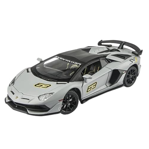 Modellauto im Maßstab 1:24 for Lamborghini Aventador SVJ 63 Druckguss-Metallmodell Mit Sound Und Lichtlegierung Sportwagenmodell Fertiges Automodell(Titanium) von BOFSMXXNP