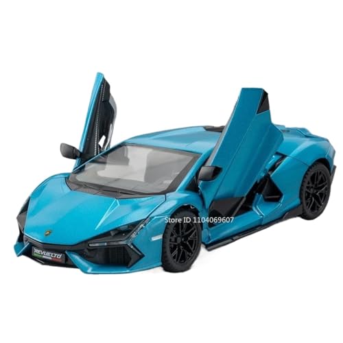 Modellauto im Maßstab 1:24 for Lamborghini REVUELTO Sportwagenmodell Druckgusslegierung Miniatur-Supersportwagen Mit Ton Und Licht Fertiges Automodell(1901-390 Blue) von BOFSMXXNP
