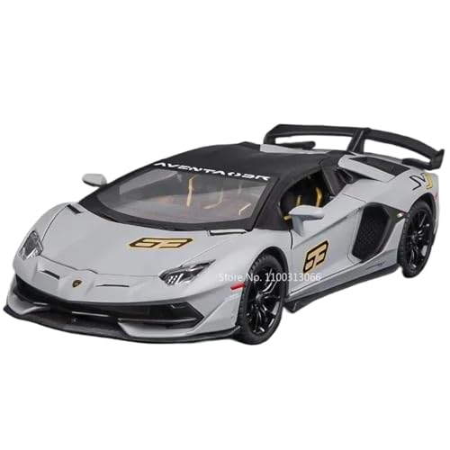Modellauto im Maßstab 1:24 for Lamborghini Revuelto SVJ 63 Automodell Druckgusslegierung Soundfahrzeug Pullback Miniatur-Sportwagen Fertiges Automodell(SVJ63 Titanium) von BOFSMXXNP