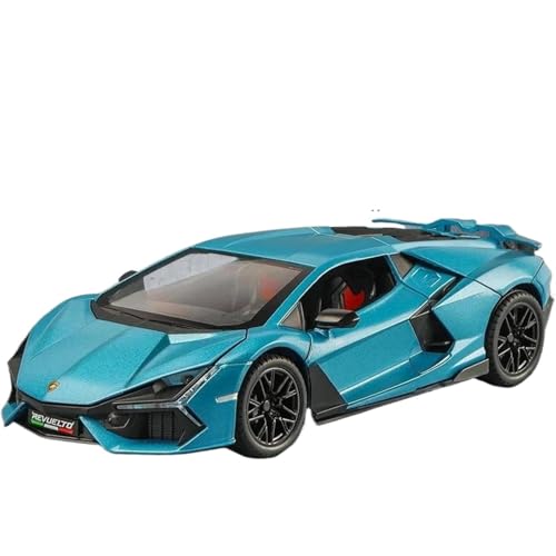 Modellauto im Maßstab 1:24 for Lamborghini Revuelto Supersportwagen Legierung Automodell Mit Sound Und Licht Sammlung Miniaturauto Fertiges Automodell(Blue-Boxed) von BOFSMXXNP