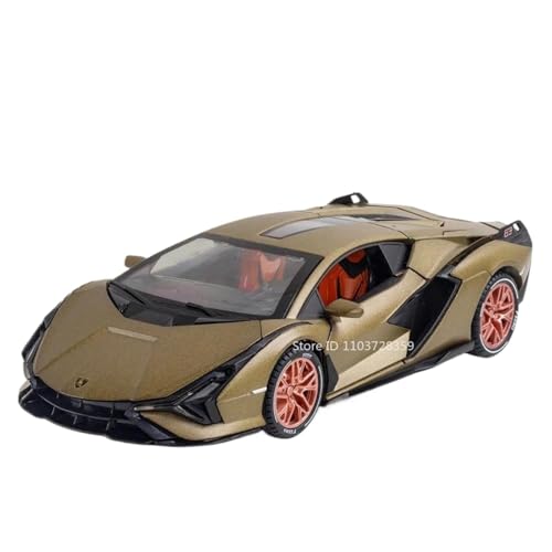 Modellauto im Maßstab 1:24 for Lamborghini SIAN FKP37 Sportwagenmodell, Druckguss-Supersportwagen Mit Ton Und Licht Fertiges Automodell(SIAN Green) von BOFSMXXNP