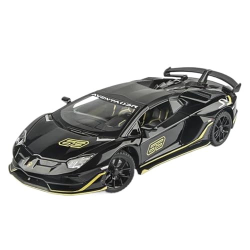 Modellauto im Maßstab 1:24 for Lamborghini SVJ63 Rennwagen-Simulation Legierung Automodell Sound Und Licht Maßstab Automodell Fertiges Automodell(Black) von BOFSMXXNP