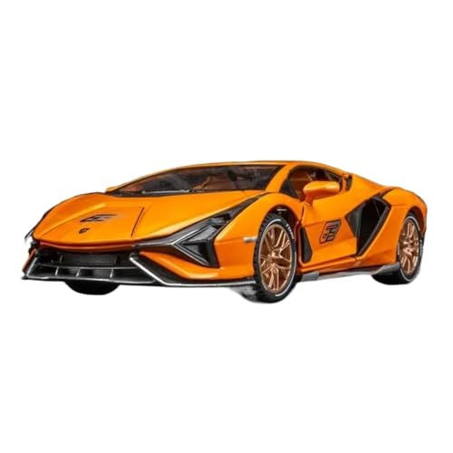 Modellauto im Maßstab 1:24 for Lamborghini-Simulationslegierungsautomodell Pullback-Sportwagenmodell Druckgussornamente Fertiges Automodell(Orange with Box) von BOFSMXXNP