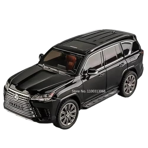 Modellauto im Maßstab 1:24 for Lexus LX570 LX600 Auto Miniaturmodell 6 Türen Zu Öffnender Geländewagen Druckguss Lichtmusik Fertiges Automodell(LX600 Black) von BOFSMXXNP