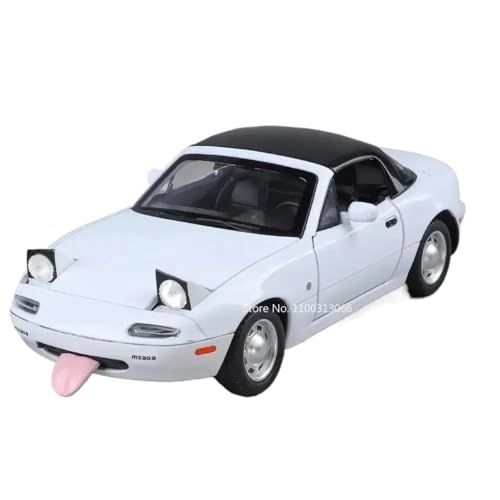 Modellauto im Maßstab 1:24 for Mazda RX7-FC MX-5 Modellauto Mit Licht Und Ton, Zurückziehbar, Miniatur-Sportwagen, Fahrzeugmodell Fertiges Automodell(MX-5 White) von BOFSMXXNP