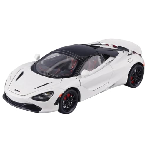 Modellauto im Maßstab 1:24 for McLaren 720 Supersportwagen Simulation Automodell Legierung Druckguss Mit Sound Und Licht Pullback Fertiges Automodell(White) von BOFSMXXNP
