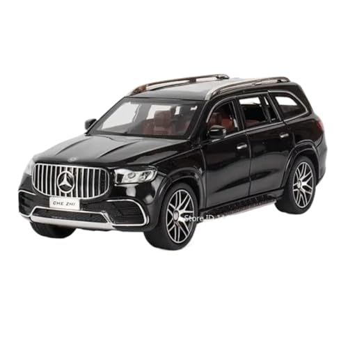 Modellauto im Maßstab 1:24 for Mercedes-Benz AMG GLS63 E300L Modellauto Druckguss-Ton- Und Lichtsimulationsfahrzeug Fertiges Automodell(GLS63 Black) von BOFSMXXNP