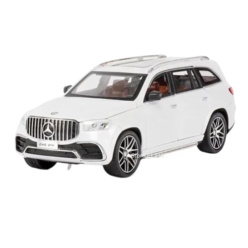 Modellauto im Maßstab 1:24 for Mercedes-Benz AMG GLS63 E300L Modellauto Druckguss-Ton- Und Lichtsimulationsfahrzeug Fertiges Automodell(GLS63 White) von BOFSMXXNP