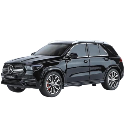 Modellauto im Maßstab 1:24 for Mercedes Benz GLE350 GLE SUV Legierung Modell Auto Druckguss Metall Casting Sound Und Licht Auto Fertiges Automodell(Black with Box) von BOFSMXXNP