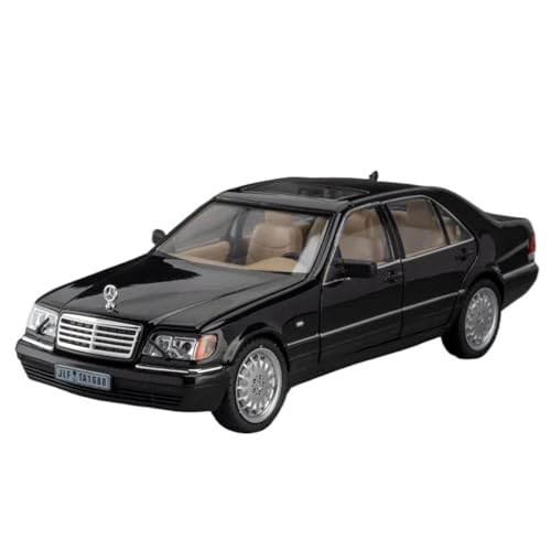 Modellauto im Maßstab 1:24 for Mercedes-Benz W140 320SEL 300SL Modell Druckgussauto Mit Sound Und Licht Pullback Miniaturauto Fertiges Automodell(W140 Black) von BOFSMXXNP