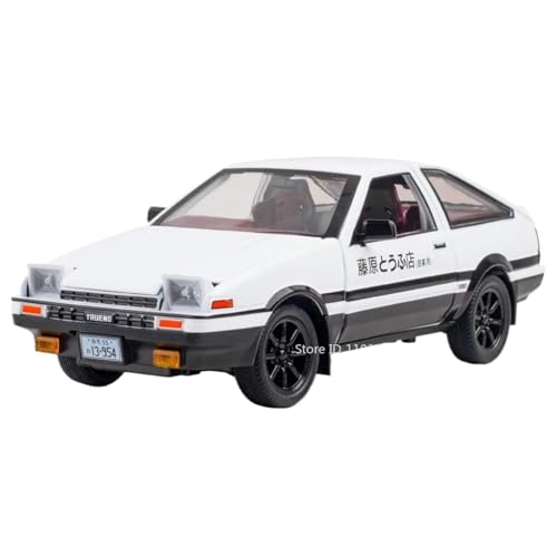 Modellauto im Maßstab 1:24 for Nissan AE86 for Toyota RAV4 Modellauto-Legierung Druckguss Miniatur Sound Und Licht Pullback-Fahrzeug Fertiges Automodell(AE86 White) von BOFSMXXNP