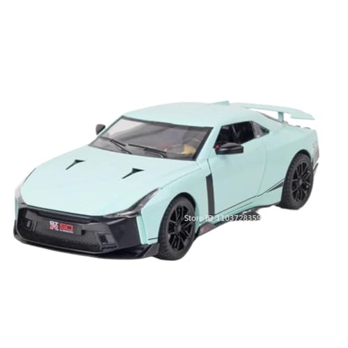 Modellauto im Maßstab 1:24 for Nissan GT-R50 GT-R Modell Sportwagen Legierung Druckguss Mit Sound Und Licht Pull Back Automodell Fertiges Automodell(GT-R50 Green) von BOFSMXXNP