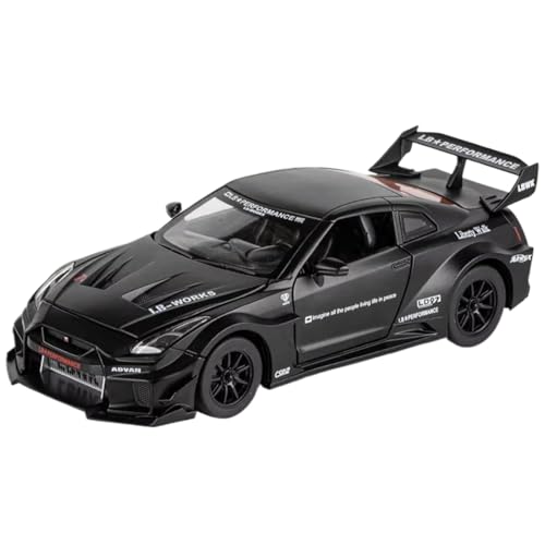 Modellauto im Maßstab 1:24 for Nissan GTR CSR2 R34 Modell Druckgusslegierung Sound Und Licht Pullback Miniaturfahrzeugmodell Fertiges Automodell(CSR2 Black) von BOFSMXXNP