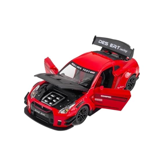 Modellauto im Maßstab 1:24 for Nissan GTR-R35 Sportwagen-Rennautomodell Aus Legierung, Metalldruckguss-Simulationsautomodell Fertiges Automodell(Red Original Box) von BOFSMXXNP