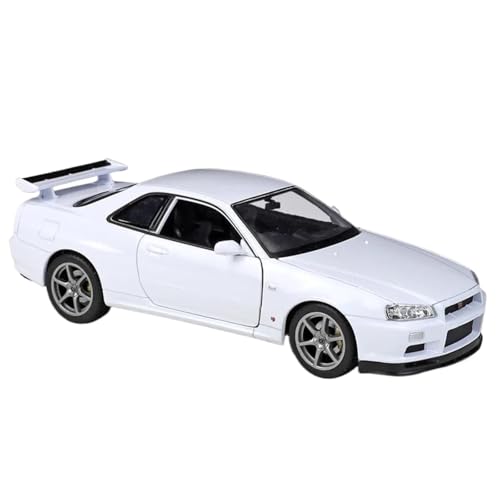 Modellauto im Maßstab 1:24 for Nissan Skyline GT-R R34 Legierung Metall Klassische Diecast Modell Fertiges Automodell(White) von BOFSMXXNP
