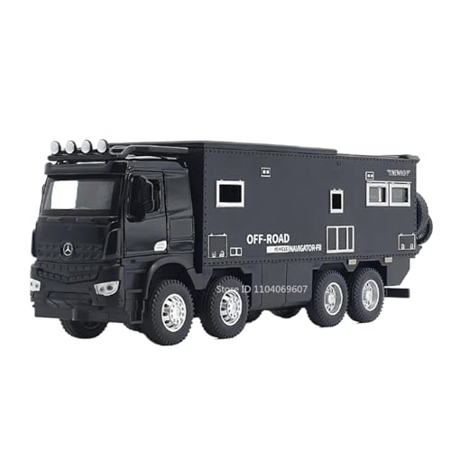 Modellauto im Maßstab 1:24 for Offroad-RV-Modellauto, Legierung, Druckguss, Stadtrettungsfahrzeug, Modell Mit Ton Und Licht, Tür for Öffnen Fertiges Automodell(RV Black) von BOFSMXXNP