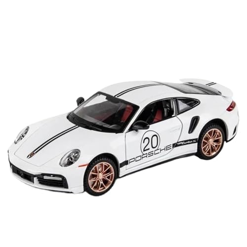 Modellauto im Maßstab 1:24 for Porsche 911 GTR CSR2 Sportwagen-Legierungsmodell Miniatur-Metalldruckgussfahrzeug Mit Lenkrad Fertiges Automodell(911 White) von BOFSMXXNP