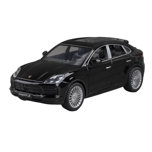 Modellauto im Maßstab 1:24 for Porsche Cayenne S SUV Automodell Legierung Druckguss Simulation Sound Und Licht Fahrzeugmodell Fertiges Automodell(Black) von BOFSMXXNP