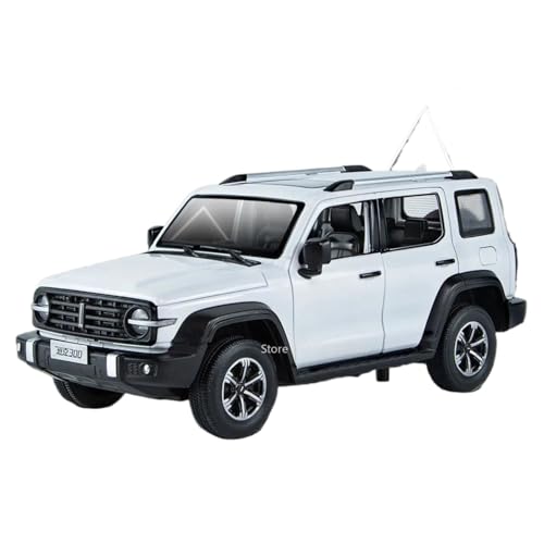 Modellauto im Maßstab 1:24 for Tank 500/300 Modell Miniatur Auto Legierung Druckguss Off-Road Fahrzeug Sound Und Licht Tür Fertiges Automodell(Tank 300 White) von BOFSMXXNP