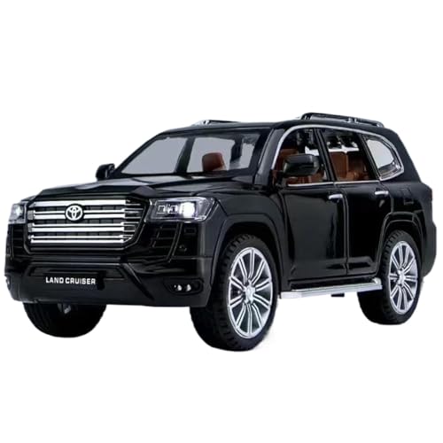 Modellauto im Maßstab 1:24 for Toyota Land Cruiser LC300 Prado SUV Legierung Automodell Druckguss Metall Automodell Simulation Fertiges Automodell(LC300 Black Boxed) von BOFSMXXNP