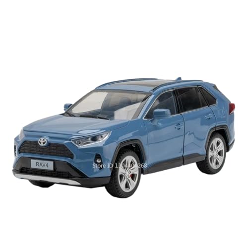 Modellauto im Maßstab 1:24 for Toyota RAV4 Camry Modellauto Metallsimulationssammlung Ton Und Licht Fertiges Automodell(RAV4 Blue) von BOFSMXXNP