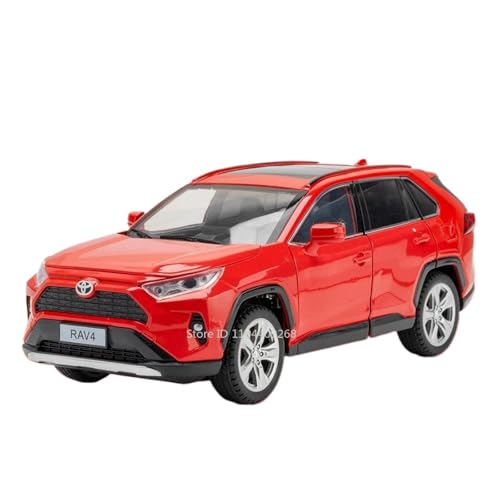 Modellauto im Maßstab 1:24 for Toyota RAV4 Camry Modellauto Metallsimulationssammlung Ton Und Licht Fertiges Automodell(RAV4 Red) von BOFSMXXNP