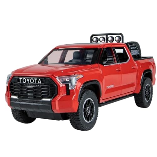 Modellauto im Maßstab 1:24 for Toyota Tundra LC80 Modell Druckgusslegierung Autotür Kann Geöffnet Werden Ton Und Licht Pullback-Auto Fertiges Automodell(Tundra Red) von BOFSMXXNP
