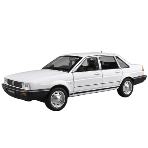 Modellauto im Maßstab 1:24 for Volkswagen Santana Legierung Druckguss-Modell Simulation Sound Und Licht Rücken-an-Rücken Ornamente Fertiges Automodell(White Box) von BOFSMXXNP