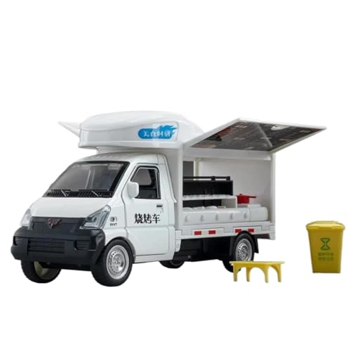 Modellauto im Maßstab 1:24 for Wuling Hongguang Van Modifizierte Version Auto Grill Auto Modell Legierung Druckguss Modell Fertiges Automodell(Barbecue White) von BOFSMXXNP
