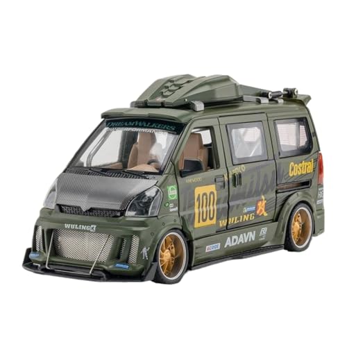 Modellauto im Maßstab 1:24 for Wuling Hongguang Van Modifizierte Version Auto Grill Auto Modell Legierung Druckguss Modell Fertiges Automodell(Van Green) von BOFSMXXNP