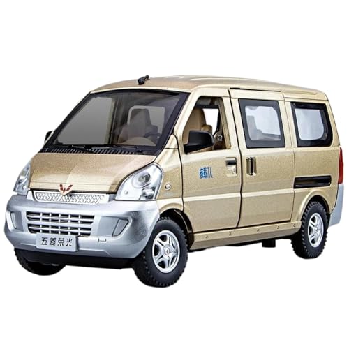 Modellauto im Maßstab 1:24 for Wuling Rongguang Automodell Metalldruckguss-LKW Pullback Sound Und Licht Grill-LKW-Modell Fertiges Automodell(Van Gold) von BOFSMXXNP