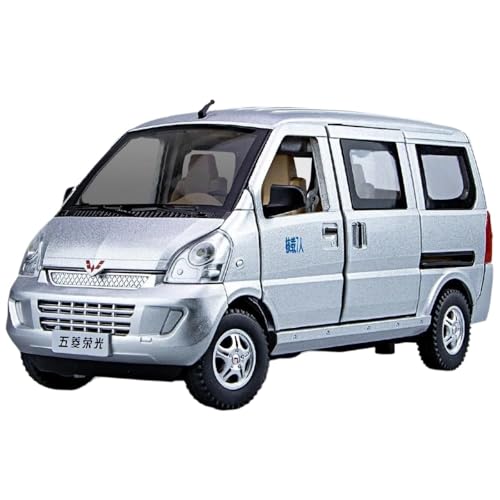 Modellauto im Maßstab 1:24 for Wuling Rongguang Automodell Metalldruckguss-LKW Pullback Sound Und Licht Grill-LKW-Modell Fertiges Automodell(Van Silver) von BOFSMXXNP