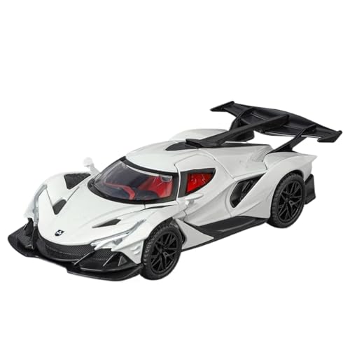Modellauto im Maßstab 1:32 for Apollo IE Sportwagen Legierung Automodell Metall Sound Und Licht Fertiges Automodell(White with Box) von BOFSMXXNP