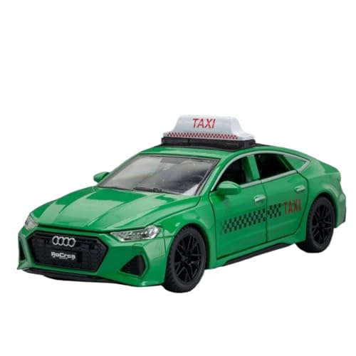Modellauto im Maßstab 1:32 for Audi RS7 Sportback Taxi Modellauto Legierung Druckguss Pull Back Sound Und Licht Simulation Fertiges Automodell(Green) von BOFSMXXNP
